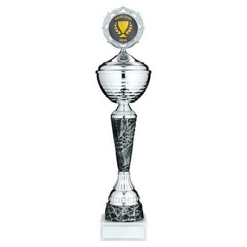 SILV/PEWTER TROPHY CUP WITH LID WITH PLATE (2in CENTRE)