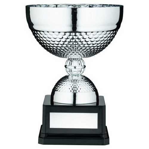 SILVER DIMPLE BOWL TROPHY WITH PLATE
