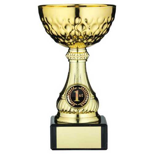 GOLD MINI ASSEMBLED TROPHY CUP WITH PLATE (1in CENTRE)