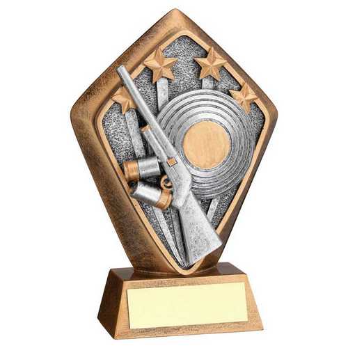 BRZ/GOLD DIAMOND HOLDER WITH 'SHOOTING' DISC WITH PLATE - 5.25in