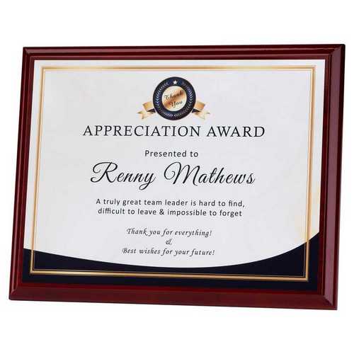 ROSEWOOD PLAQUE WITH WHITE SUBLIMATION FRONT (LANDSCAPE)