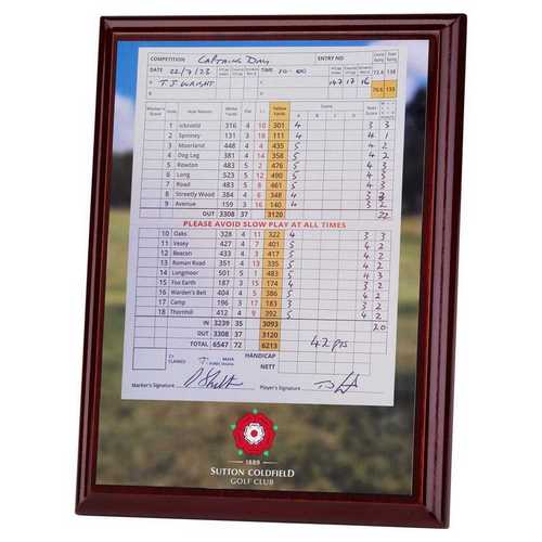 ROSEWOOD PLAQUE WITH WHITE SUBLIMATION FRONT (PORTRAIT)