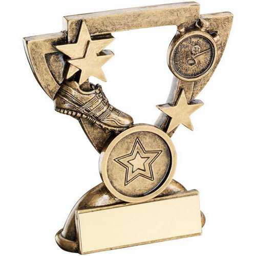 BRZ/GOLD ATHLETICS MINI CUP WITH PLATE (1in CENTRE)