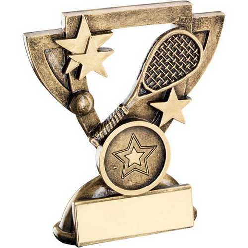 BRZ/GOLD SQUASH MINI CUP WITH PLATE (1in CENTRE)