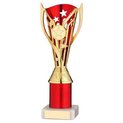 GOLD/RED PLASTIC 'FLASH' CUP ASSEMBLED ON MARBLE (1in CEN)