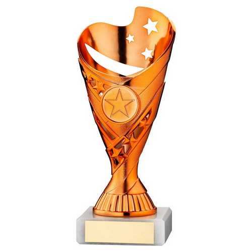 COPPER/WHITE PLASTIC 'SABRE' CUP ASSEMBLED ON MARBLE (1in CEN) - 7in