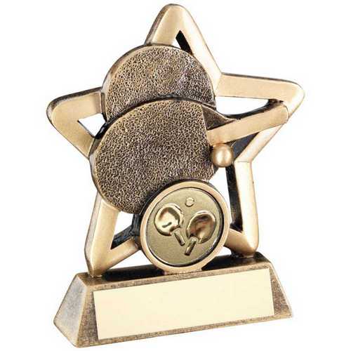 BRZ/GOLD TABLE TENNIS MINI STAR WITH PLATE (1in CENTRE)