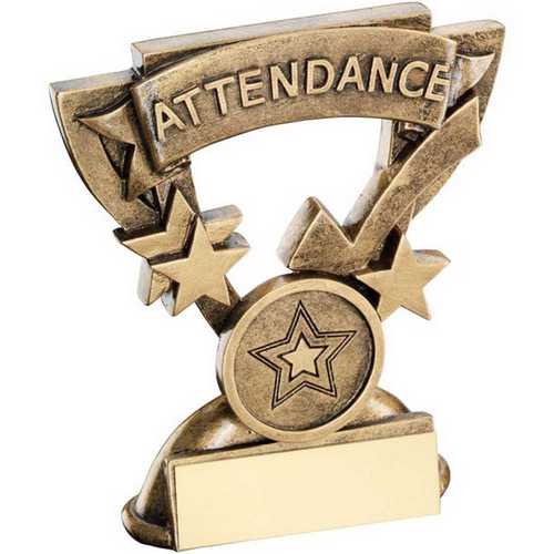 BRZ/GOLD ATTENDANCE MINI CUP WITH PLATE (1in CENTRE) - 3.75in
