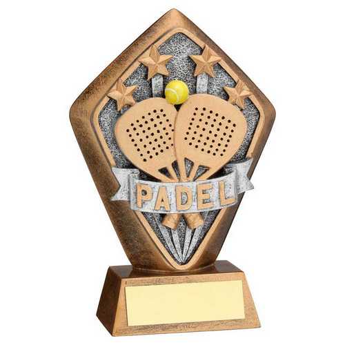 BRZ/GOLD DIAMOND HOLDER WITH 'PADEL' DISC WITH PLATE - 5.25in