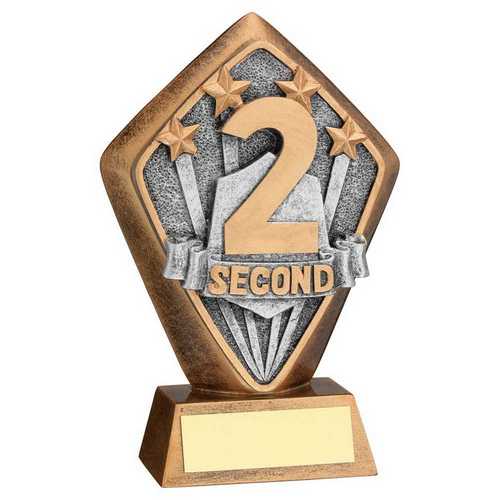 BRZ/GOLD DIAMOND HOLDER WITH '2ND' DISC WITH PLATE - 5.25in