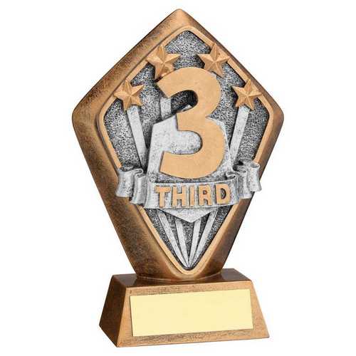 BRZ/GOLD DIAMOND HOLDER WITH '3RD' DISC WITH PLATE - 5.25in