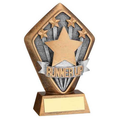 BRZ/GOLD DIAMOND HOLDER WITH 'RUNNER UP' DISC WITH PLATE - 5.25in