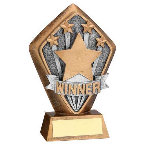BRZ/GOLD DIAMOND HOLDER WITH 'WINNER' DISC WITH PLATE - 5.25in