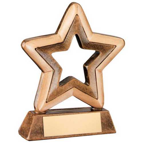 BRZ/GOLD RESIN GENERIC MINI STAR WITH PLATE