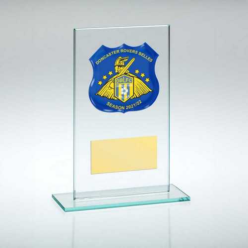 JADE GLASS PLAQUE WITH PLATE (REQUIRES SP-SHIELD OR SHIRT-A)