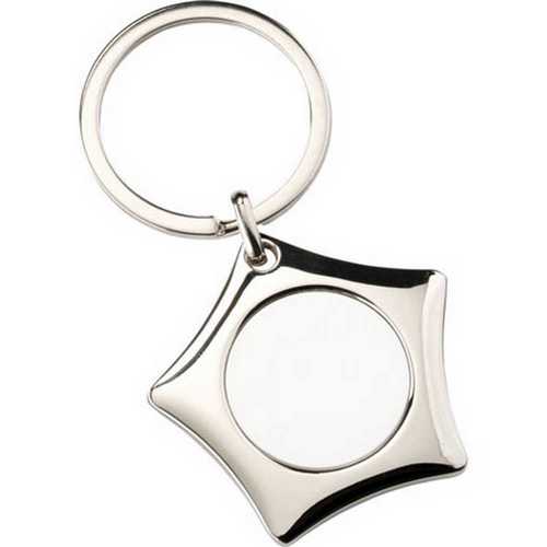 METAL STAR KEYRING (1in CENTRE) - 1.75in