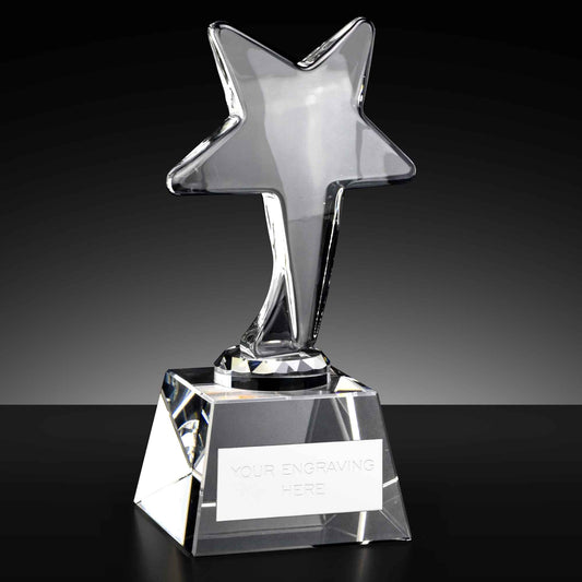 Chunky Star Crystal Award On A Tapered Crystal Base 14cm (5 1/2")