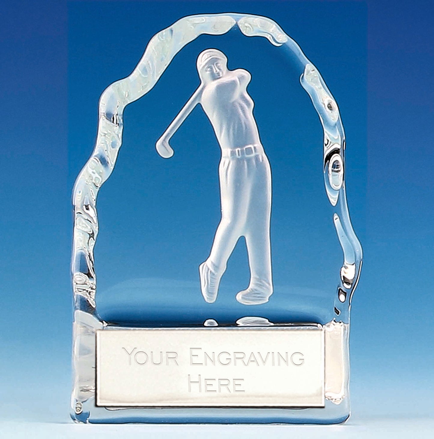Crystal Wedge Golfer Award 10cm (4 1/4")
