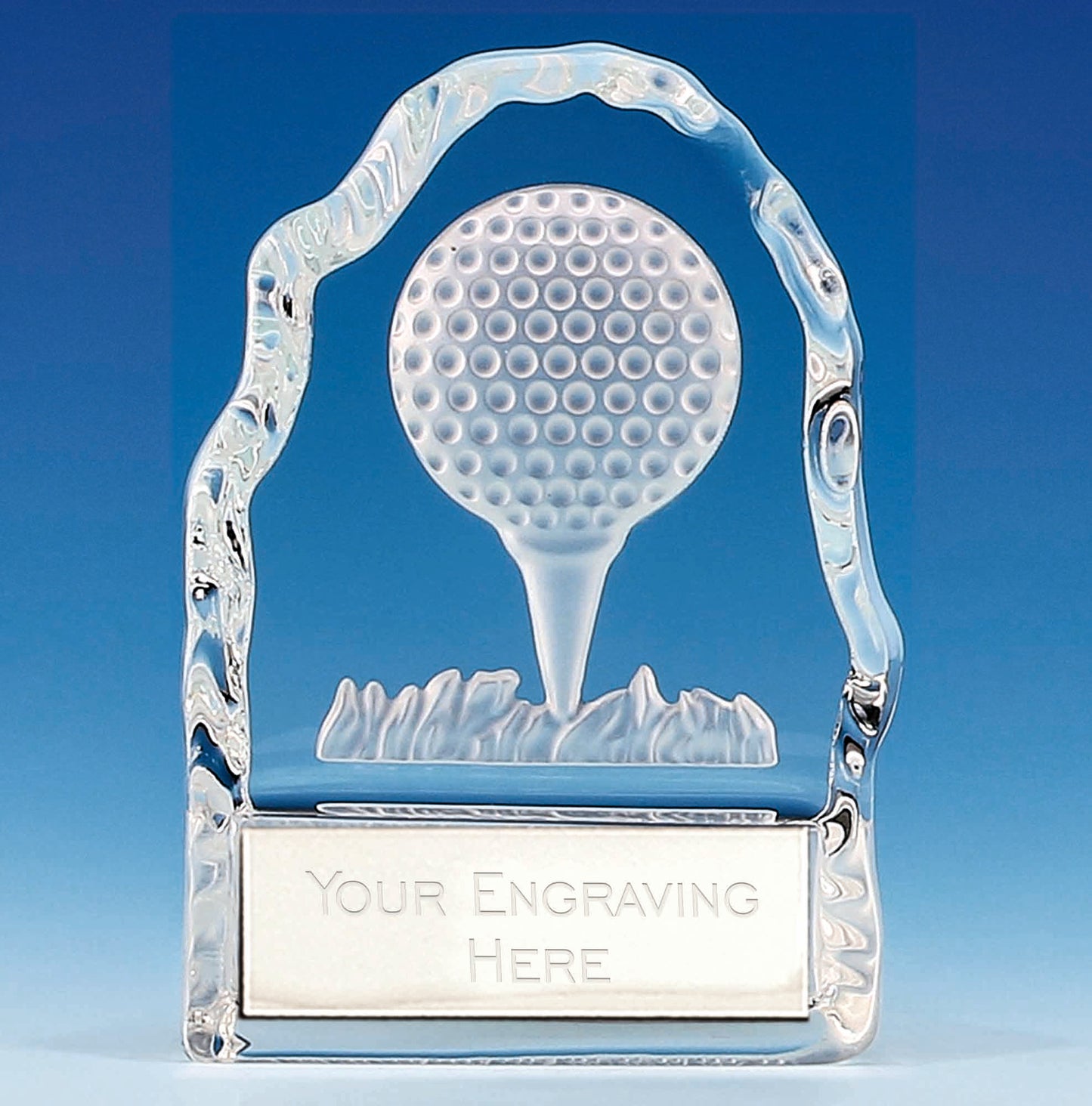 Crystal Wedge Golf Ball Award 10.5cm (4 1/4")