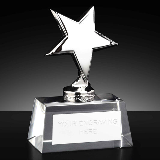 Stella Polished Star Award On A Crystal Base 11cm (4 3/4")