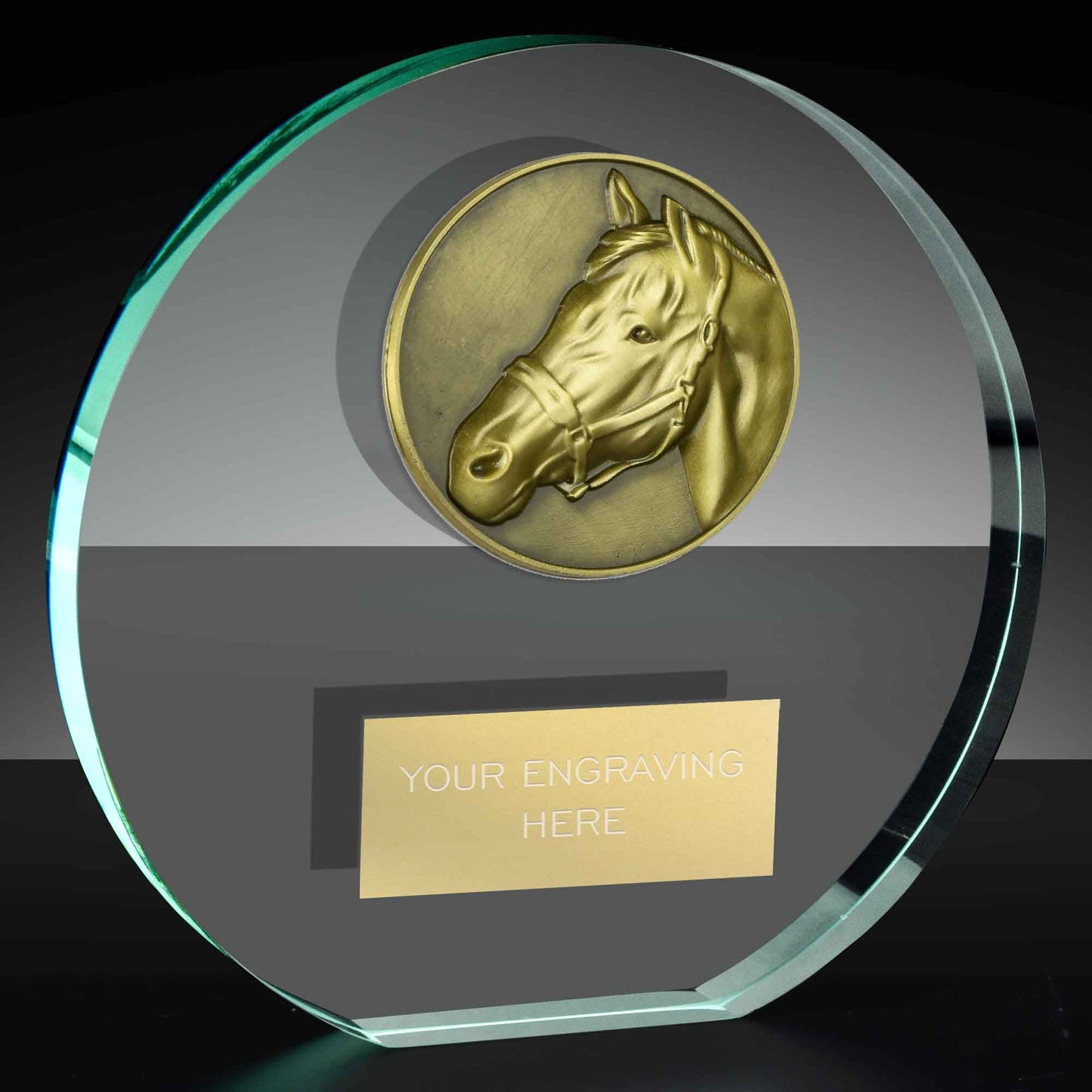 Classic Equestrian Poppy Glass Award 14cm (5 1/2")