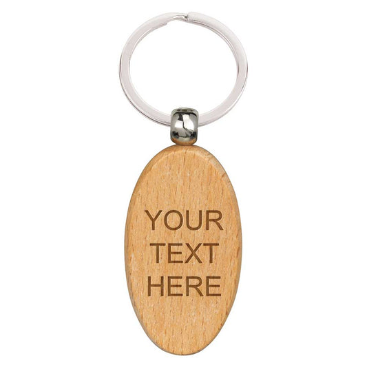 Echo Oval Beechwood Keyring
