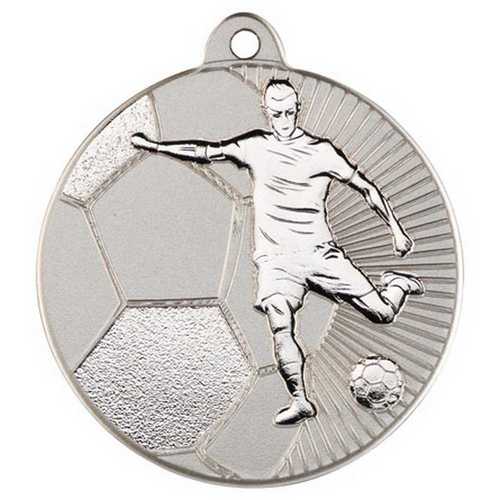 FOOTBALL TWO COLOUR MEDAL MATT SILVER/BRONZE - 2in