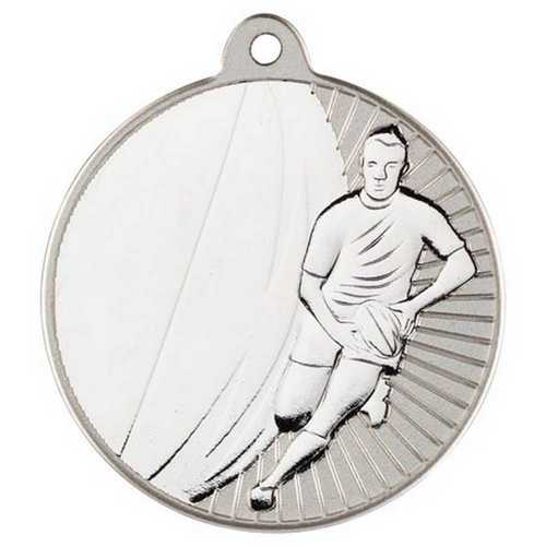 RUGBY TWO COLOUR MEDAL MATT SILVER/BRONZE - 2in