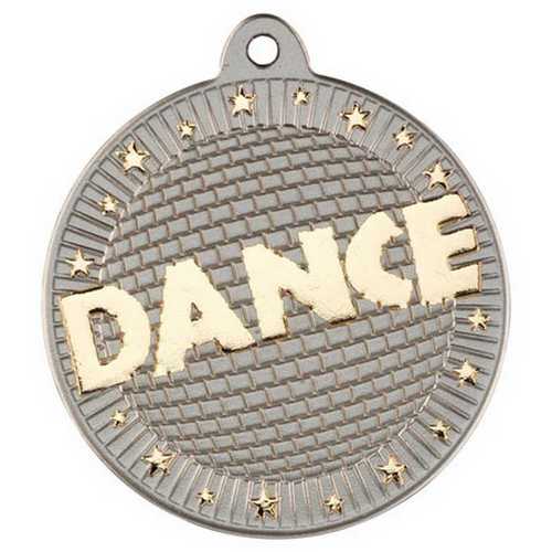 DANCE TWO COLOUR MEDAL MATT SILVER/BRONZE - 2in