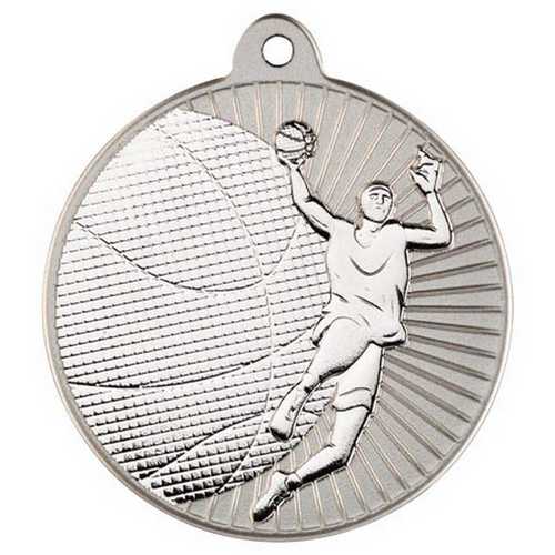 BASKETBALL TWO COLOUR MEDAL MATT SILVER/BRONZE - 2in