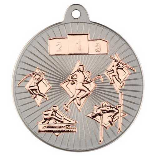 MULTI ATHLETICS TWO COLOUR MEDAL - MATT SILVER/BRONZE 2in