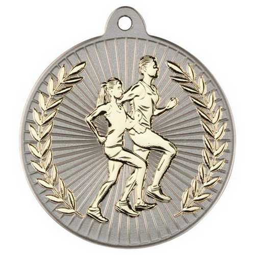 RUNNING TWO COLOUR MEDAL MATT SILVER/BRONZE - 2in