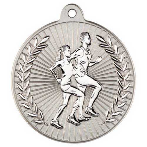 RUNNING TWO COLOUR MEDAL MATT SILVER/BRONZE - 2in
