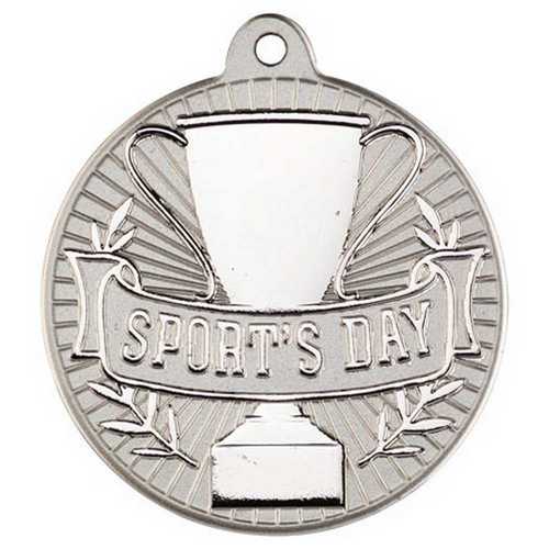 SPORTS DAY TWO COLOUR MEDAL MATT SILVER/BRONZE - 2in