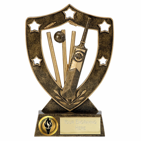 Gold Star Shield Cricket Trophy 12.5cm (5")