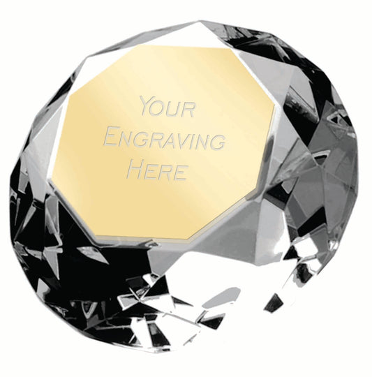 Clarity Clear Diamond Paperweight 100mm (4")