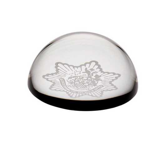 CLEAR GLASS DOMED PAPERWEIGHT