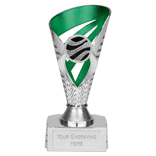 Voyager Silver & Green Detailed Trophy Cup 15cm (6")
