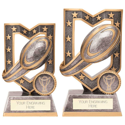 Apex Rugby Award Antique Silver