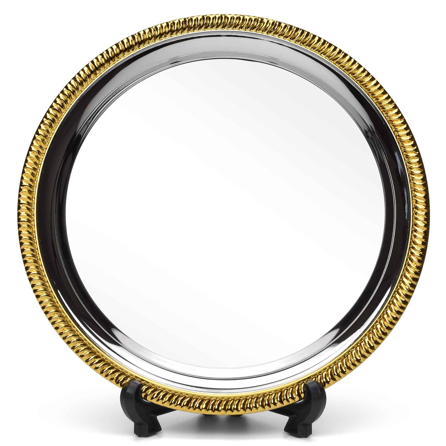 Vortex Nickel Plated Silver Salver With Gold Edging 10cm (4")