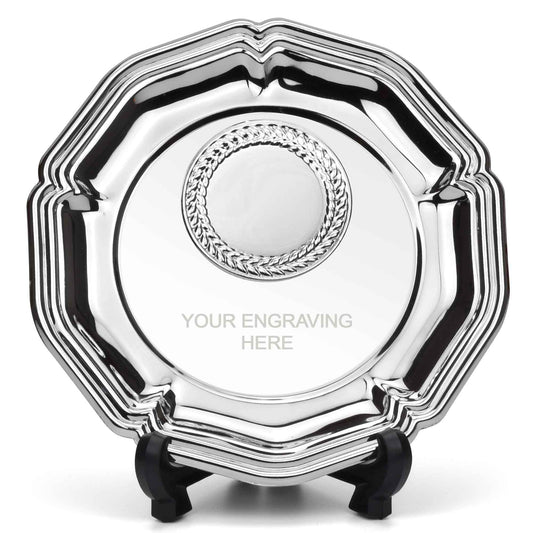 Tudor Rose Nickel Plated Salver 10cm (4")