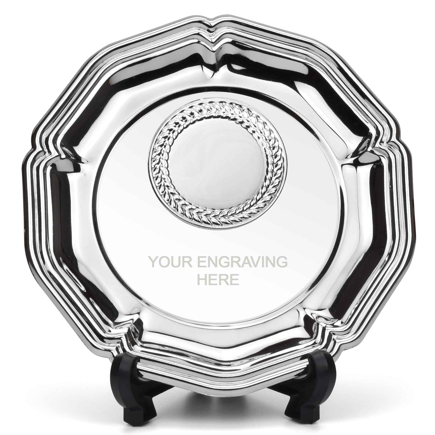 Tudor Rose Nickel Plated Salver 10cm (4")