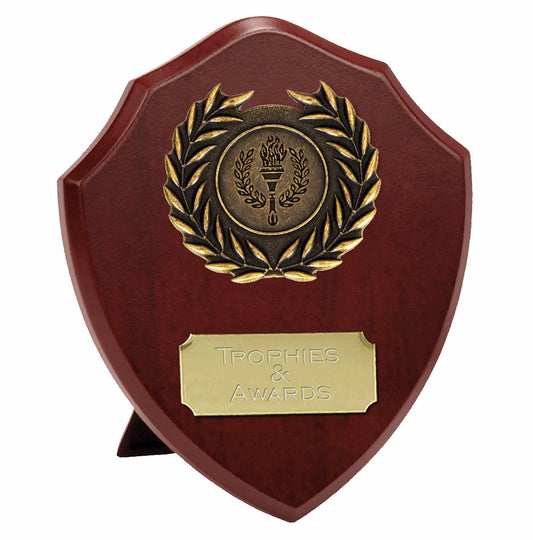 Triumph Gold Laurel Wooden Presentation Shield 15cm (6")